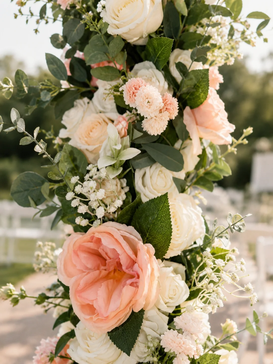 Blush and ivory floral closeup